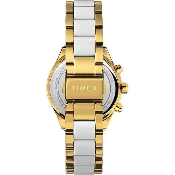 Timex Classic Chronograph Quartz Crystal Gold Dial Ladies Watch